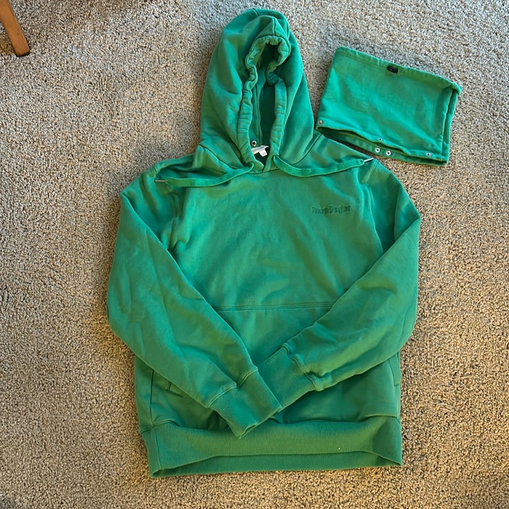 Favorite Duaghter green sweatshirt L with turtleneck attachment - NWOT